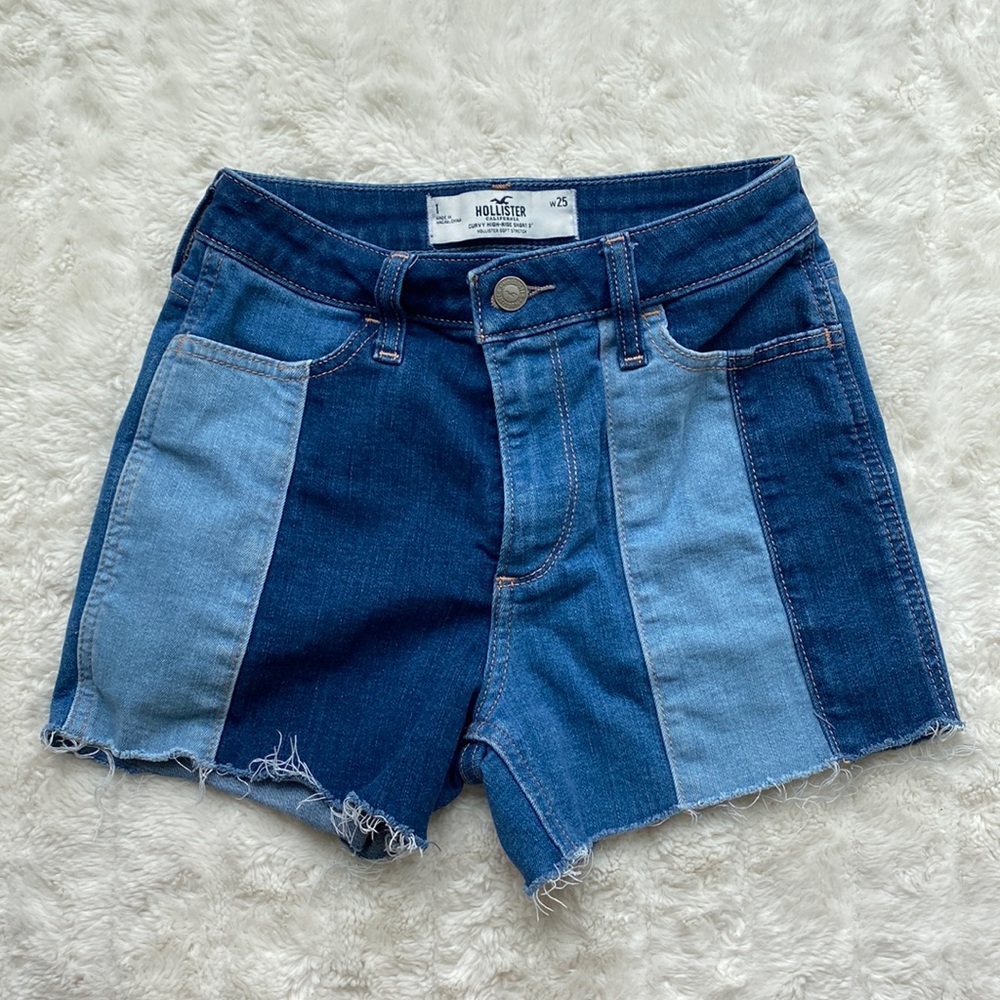 Hollister California Curvy High Rise Patchwork Short 3" Inseam Size w25